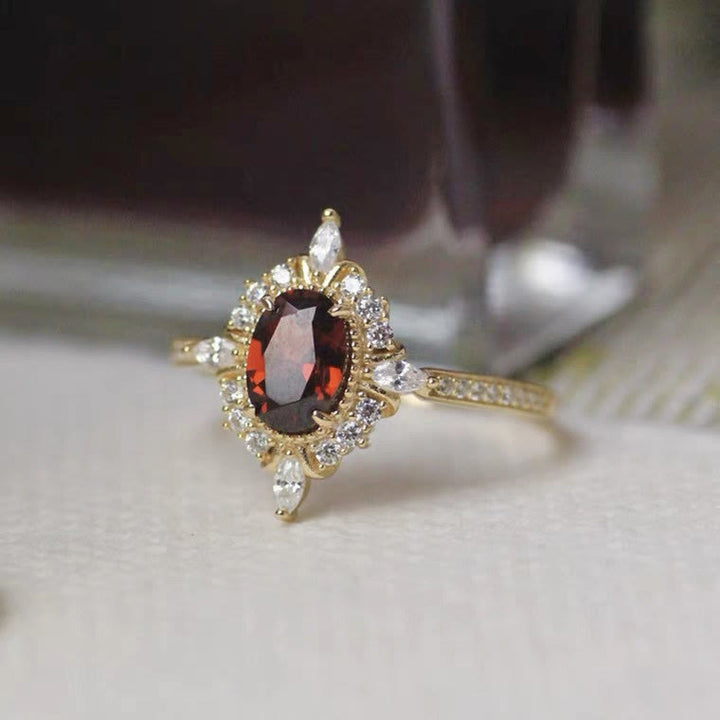 Bague d'ambiance vintage en rubis "Miss Rose" Olivenorma