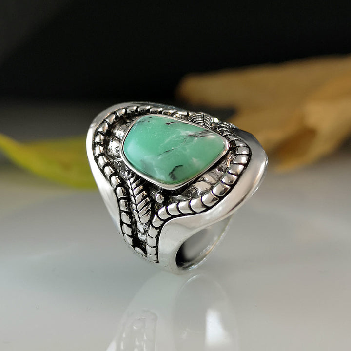 Bague vintage Olivenorma avec grande turquoise