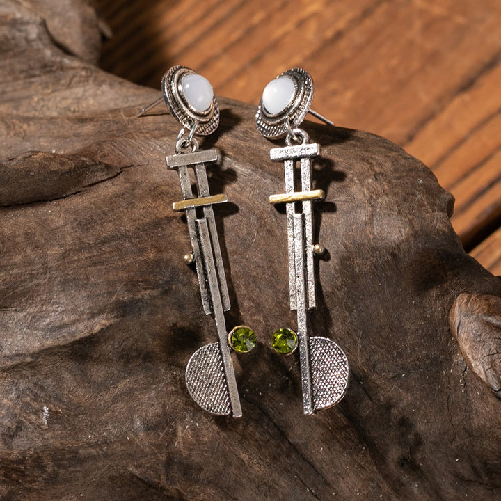 Boucles d'oreilles en cristal transparent en demi-cercle géométrique simple vintage Olivenorma