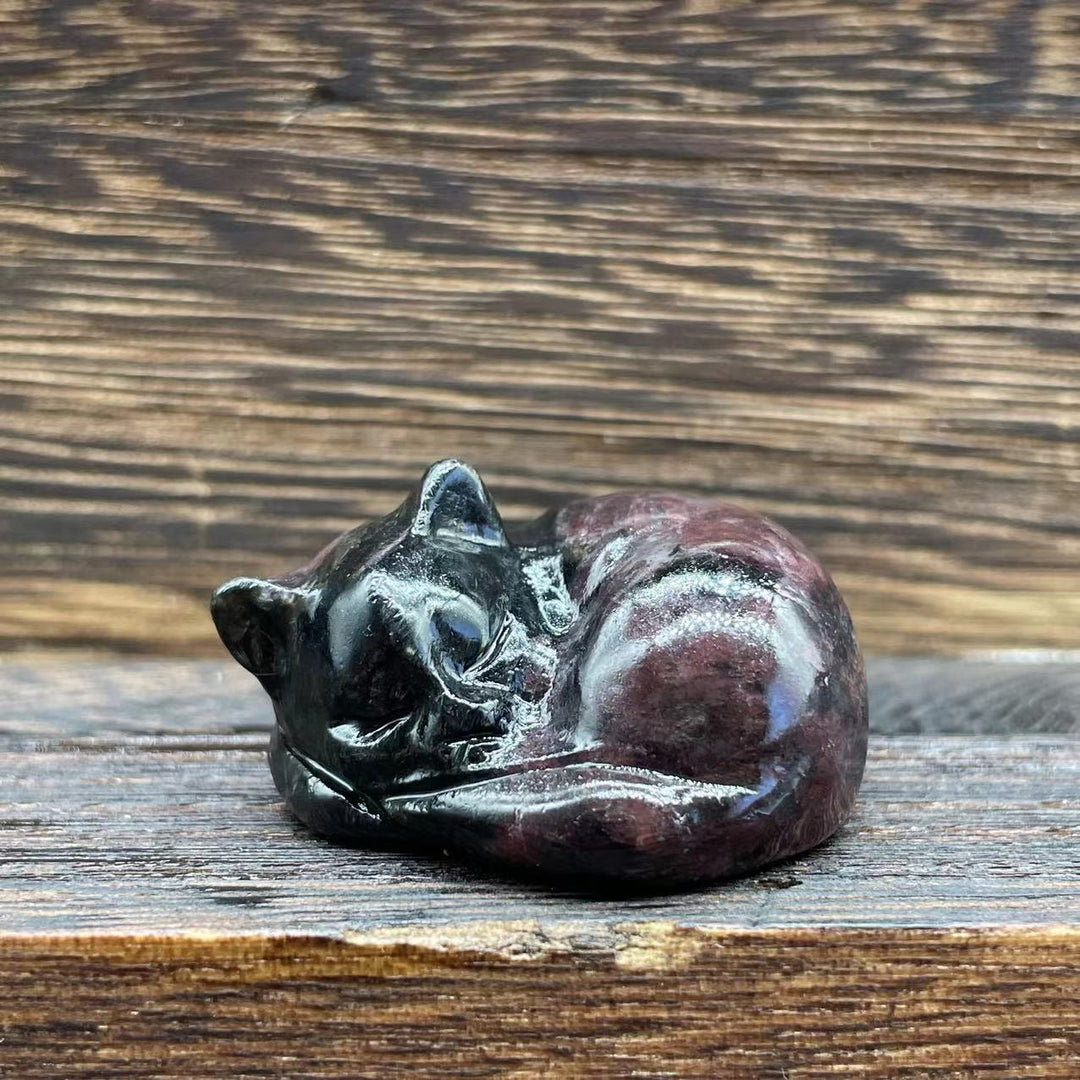 Décoration en pierre précieuse pour chat en cristal naturel Olivenorma de 4 cm