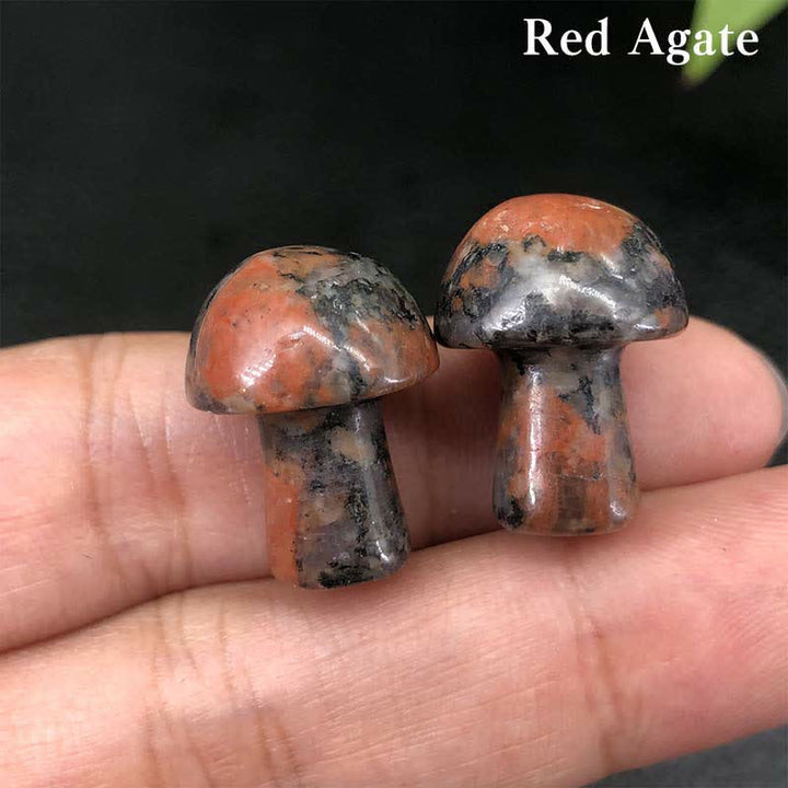 Décoration de mini champignons en cristal naturel Olivenorma 