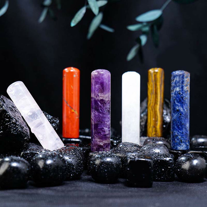 Ornement cylindrique en cristal de chakra naturel Olivenorma Décoration en pierres précieuses