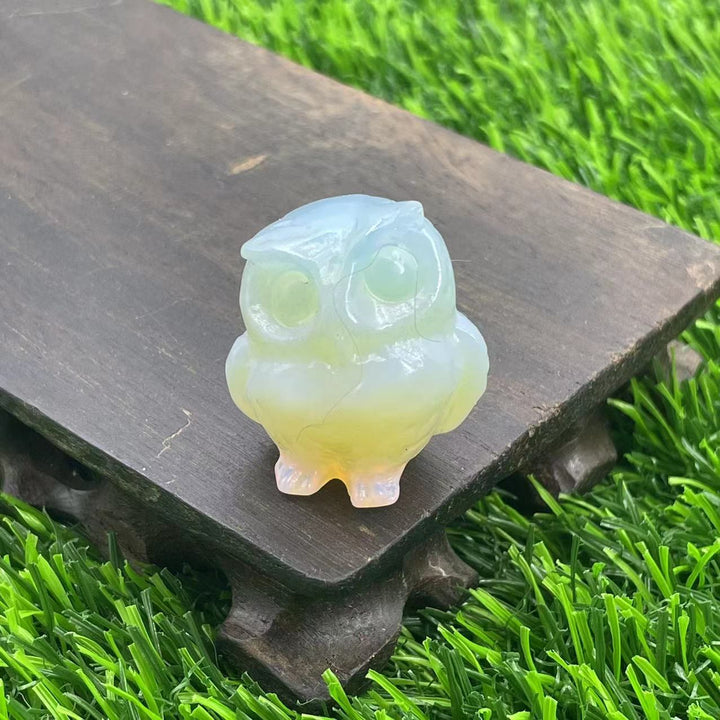 Ornement de hibou en cristal naturel Olivenorma de 3,5 cm, décoration en pierres précieuses
