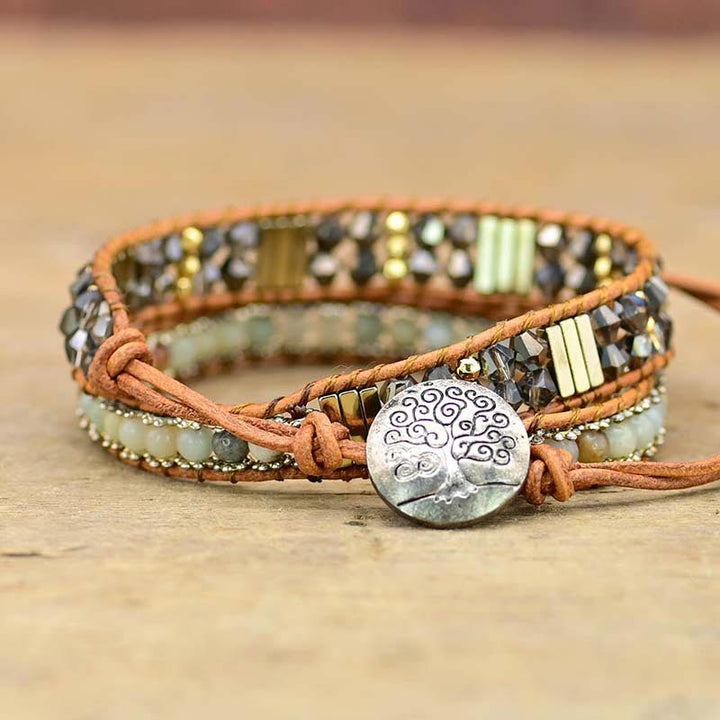 Bracelet Équilibre Arbre de Vie en Amazonite 