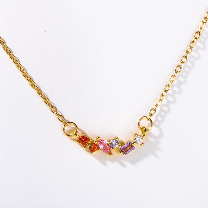 Collier avec pendentif en perles et pierres de naissance multiples Olivenorma plaqué or et cuivre 