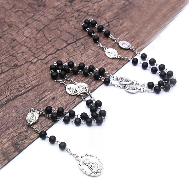 Collier chapelet en onyx noir Madonna Olivenorma