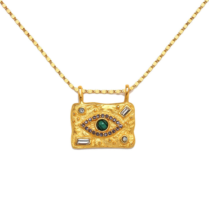 Collier pendentif amulette contre le mauvais œil en cristal naturel Olivenorma