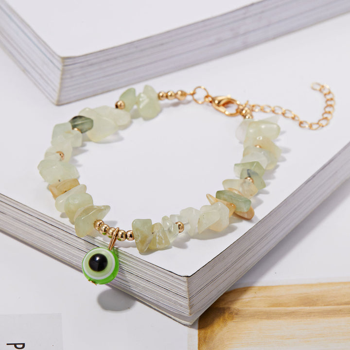 Bracelet pendentif mauvais œil en gravier de cristal naturel Olivenorma