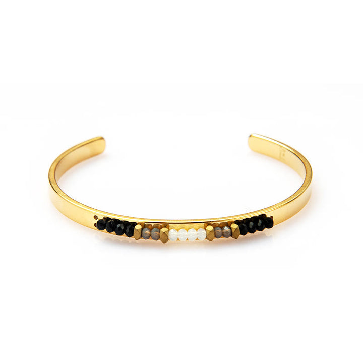 Bracelet ouvert en pierre naturelle de style ethnique bohème Olivenorma