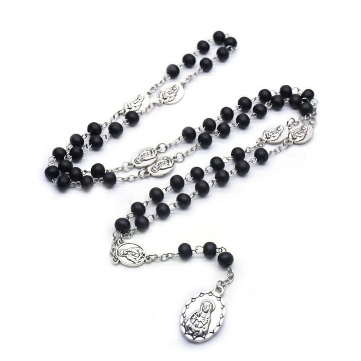 Collier chapelet en onyx noir Madonna Olivenorma