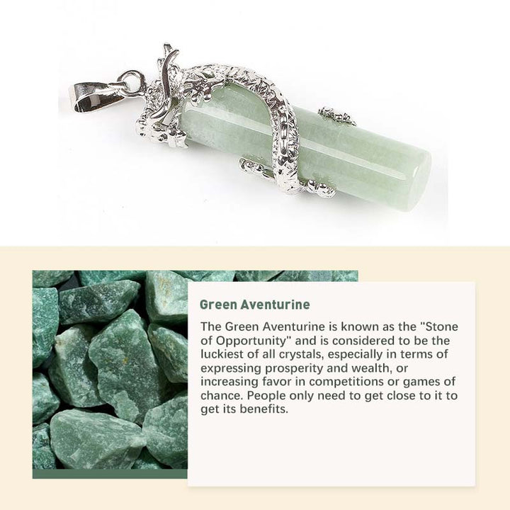Pendentif exquis en pierre naturelle et cristal Olivenorma 