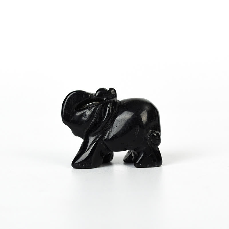 Figurine d'éléphant sculptée Olivenorma 1,5/2 pouces Décoration en pierres précieuses