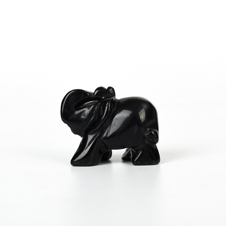 Figurine d'éléphant sculptée Olivenorma 1,5/2 pouces Décoration en pierres précieuses