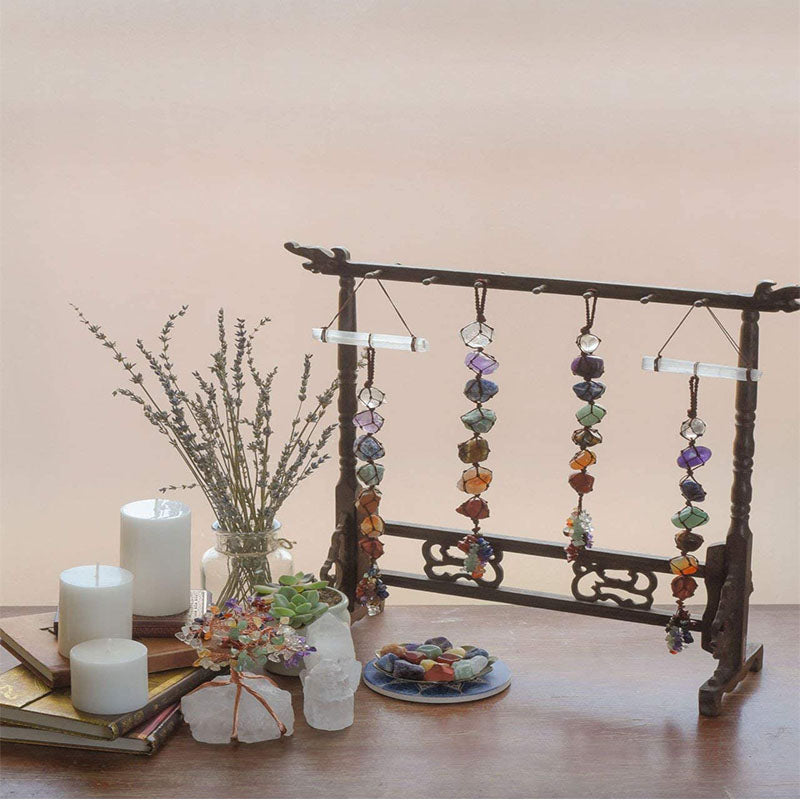 Olivenorma La pierre de guérison des 7 chakras Reiki Décoration de gland de méditation