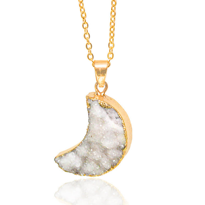 Collier croissant de lune en cristal naturel Olivenorma