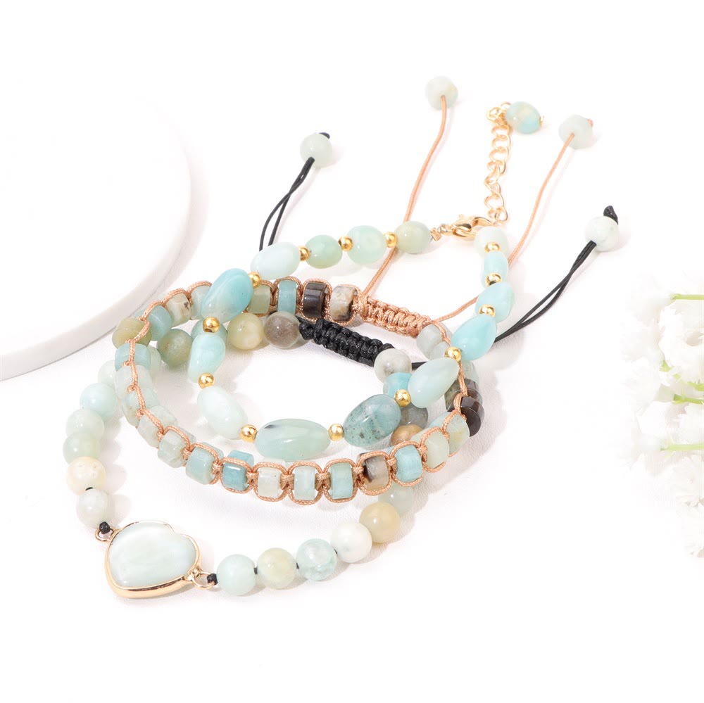 Bracelet pendentif en forme de cœur tressé fait main Olivenorma 