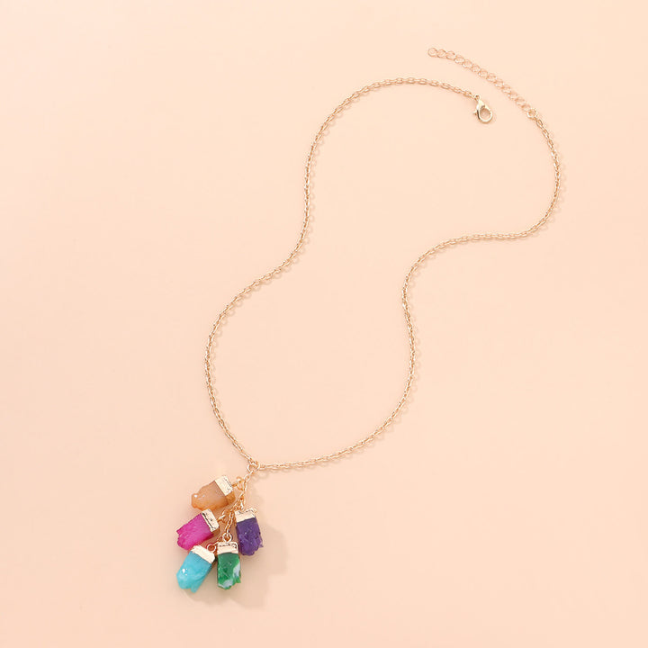 Collier avec pendentif en cristal coloré Olivenorma