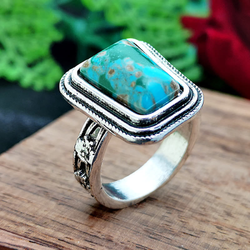 Bague Olivenorma avec pierre empereur et rose en relief - image 2