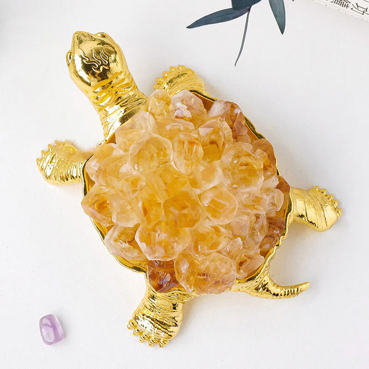 Lampe décorative en forme de tortue en cristal naturel Olivenorma 