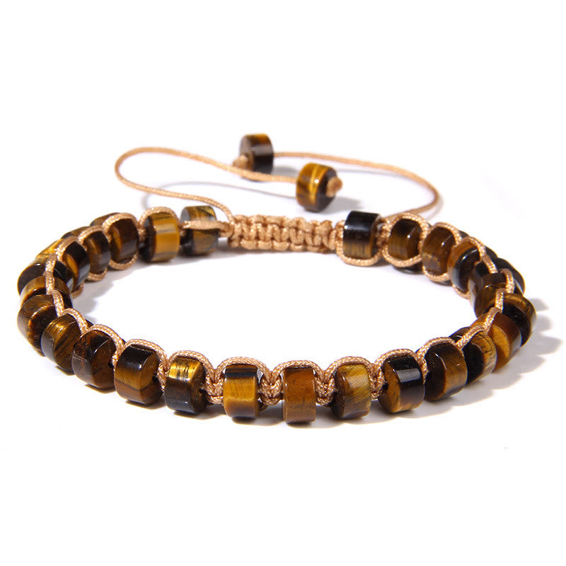 Bracelet tissé en perles de pierre naturelle Olivenorma