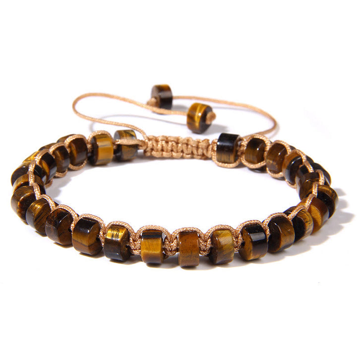 Bracelet tissé en perles de pierre naturelle Olivenorma