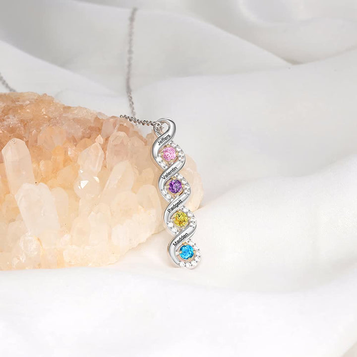 Collier avec pierre de naissance gravée pour femme Olivenorma