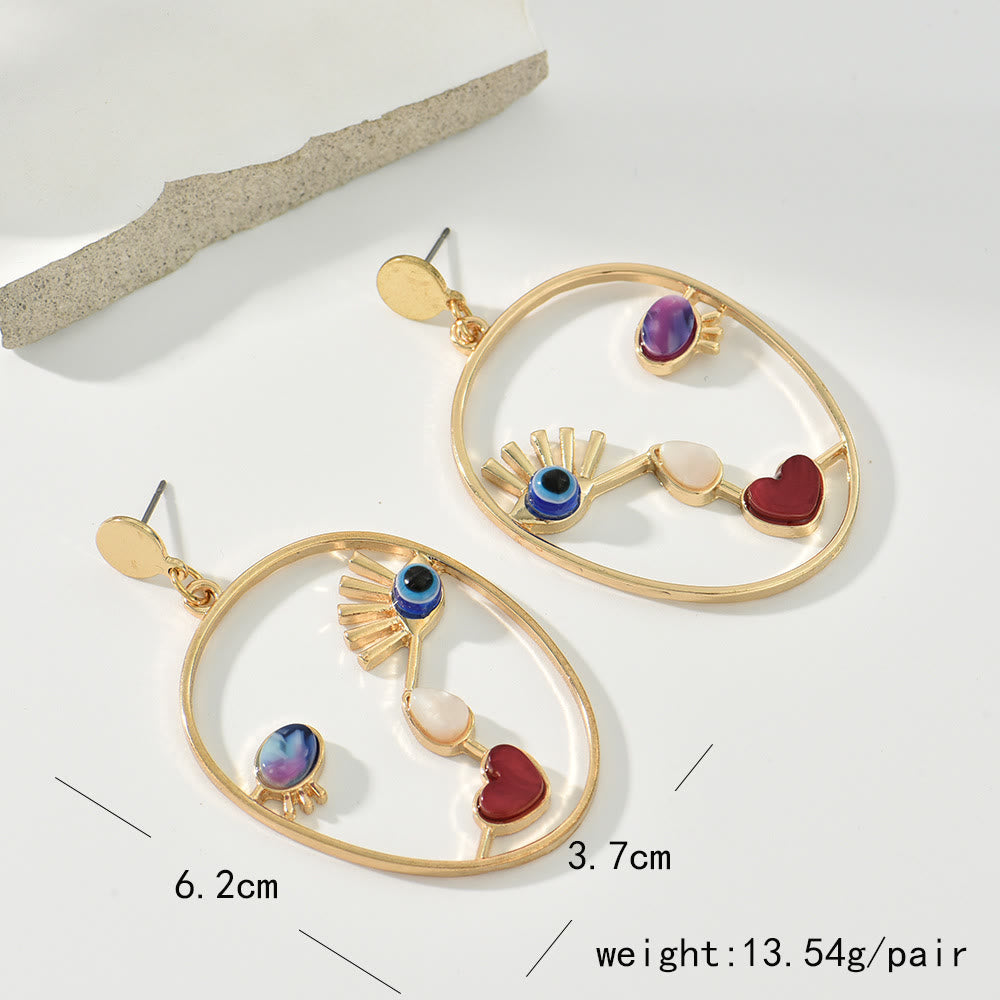 Boucles d'oreilles pendantes en agate rouge avec mauvais œilnorma Olivenorma