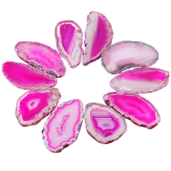 Décoration en pierres précieuses d'agate naturelle tranchée Olivenorma - Agate rose - image 5