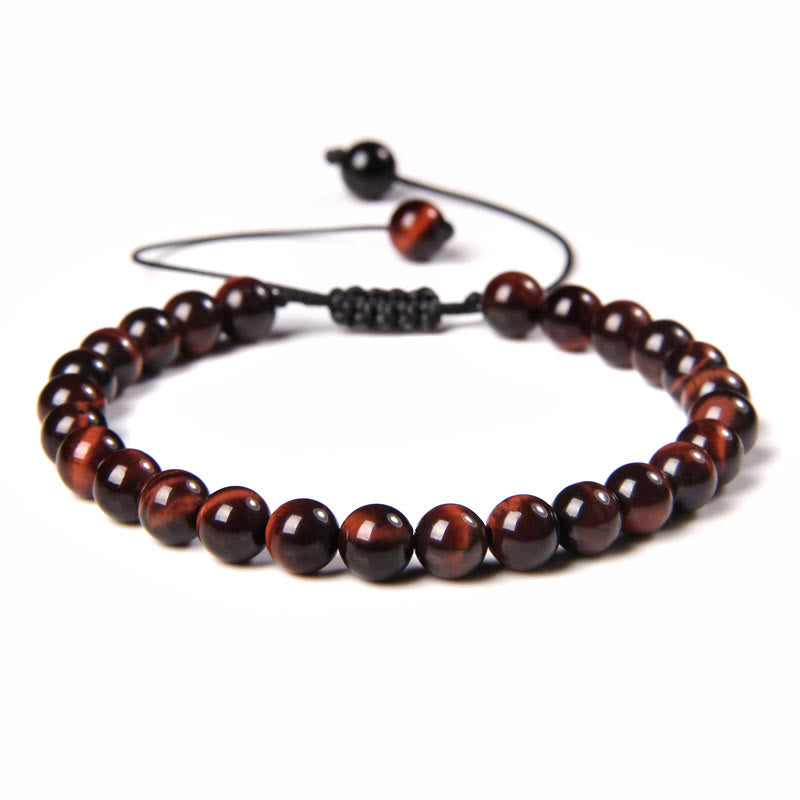 Bracelet tressé en perles de pierre naturelle de 6 mm Olivenorma