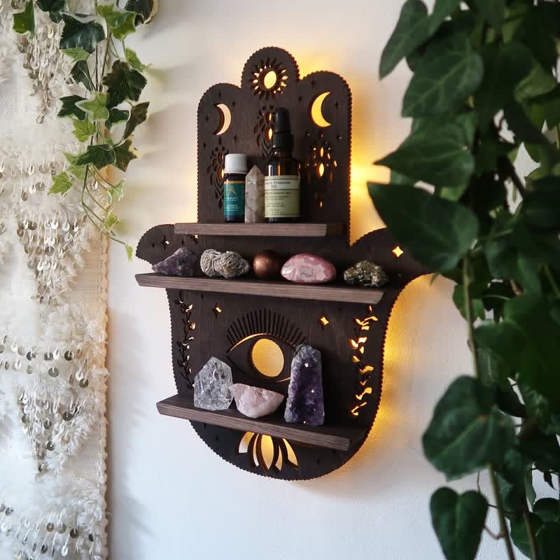 Etagère en cristal pour la protection des mains Olivenorma Hamsa