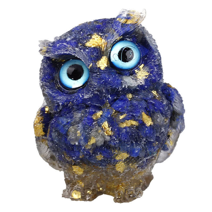 Figurine de hibou en cristal Olivenorma Wise Guardian, décoration en pierre précieuse - Lapis-lazuli + Feuille d'aluminium - 2,28 po (L) * 1,89 po (l) * 1,53 po (H) - image 33