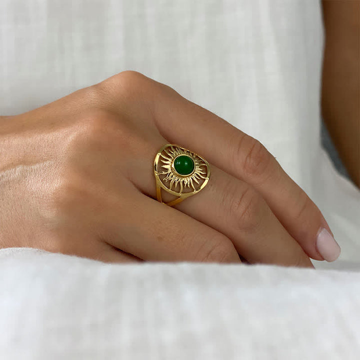 Olivenorma « Sun Arise » – Bague en jade vert céleste 