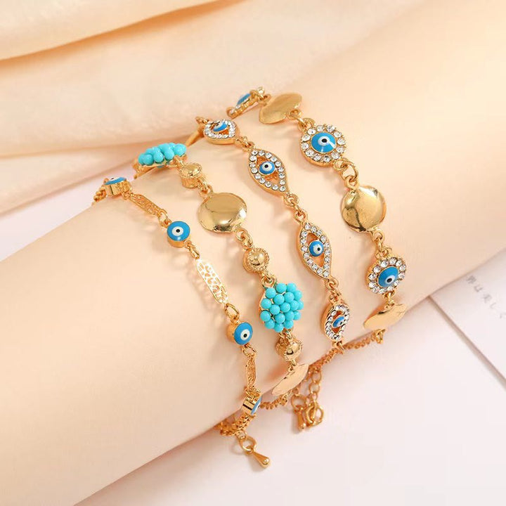 Bracelet mauvais œil bleu turquoise Olivenorma