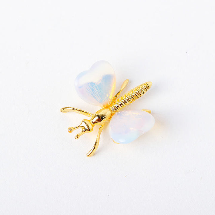 Décoration en pierre précieuse en forme de libellule en agate cristal naturel Olivenorma