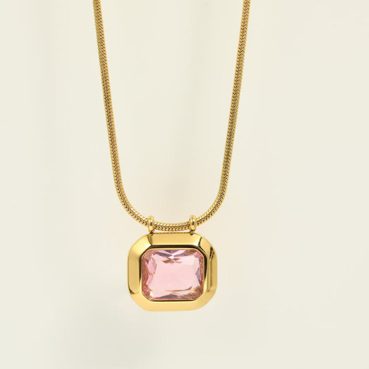Collier coulissant en acier inoxydable avec cristaux blancs Olivenorma