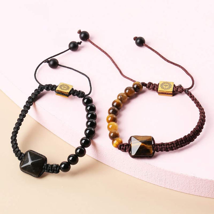 Bracelet de protection en œil de tigre naturel