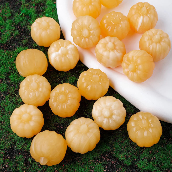 Olivenorma 1PC Mini Citrouille Décoration Pierre Précieuse Calcite Jaune 