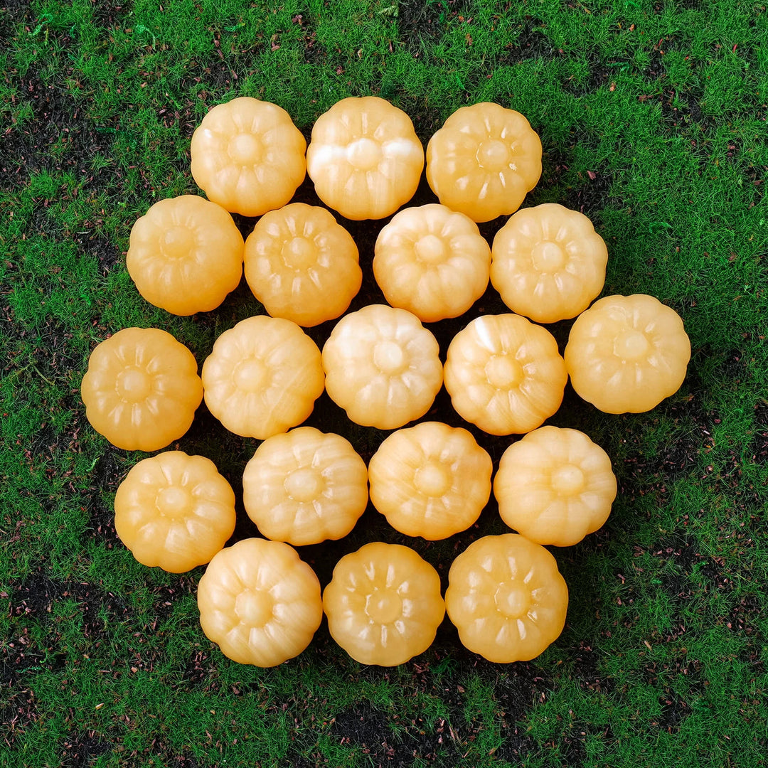 Olivenorma 1PC Mini Citrouille Décoration Pierre Précieuse Calcite Jaune 