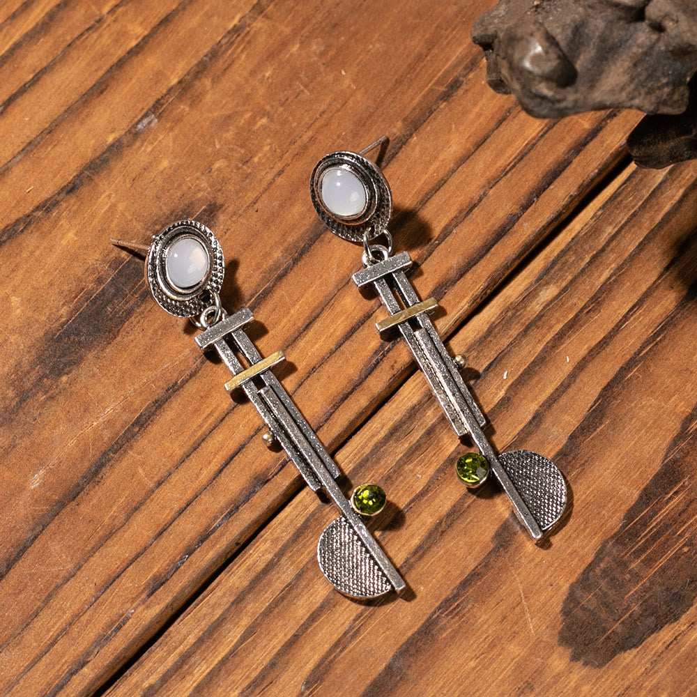Boucles d'oreilles en cristal transparent en demi-cercle géométrique simple vintage Olivenorma