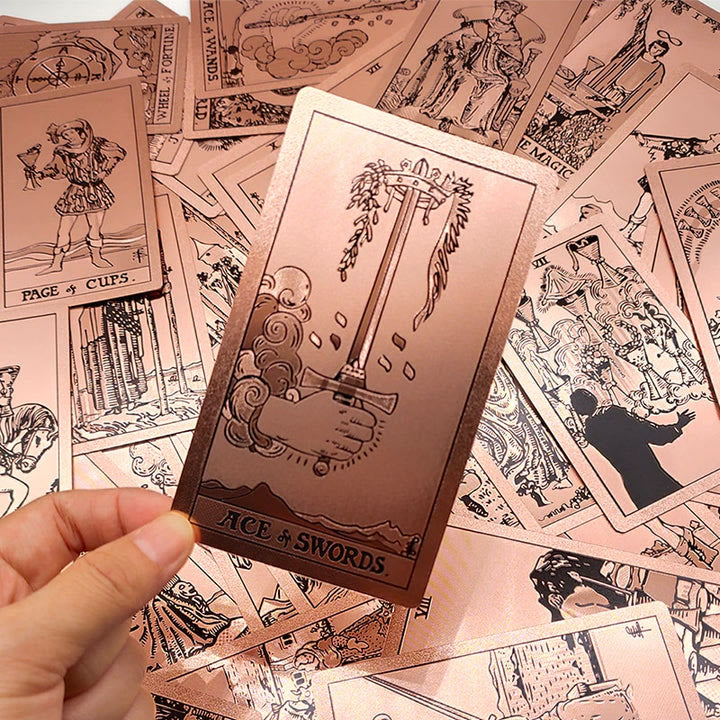 Cartes de tarot en feuille d'or rose bronzante Olivenorma