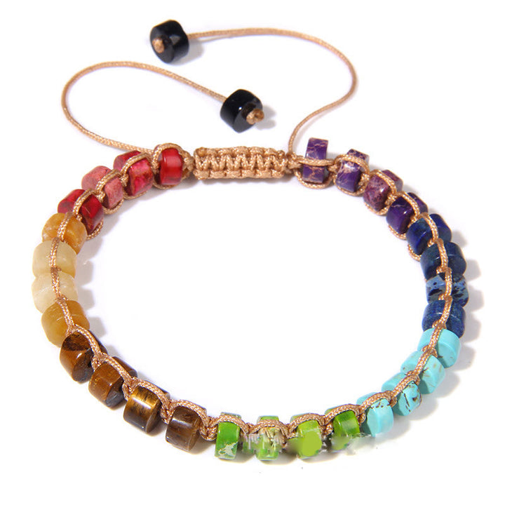 Bracelet tissé en perles de pierre naturelle Olivenorma