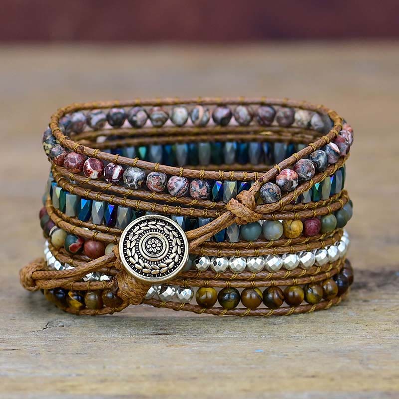 Bracelet enveloppant pour Apple Watch en agate d'Inde œil de tigre Olivenorma