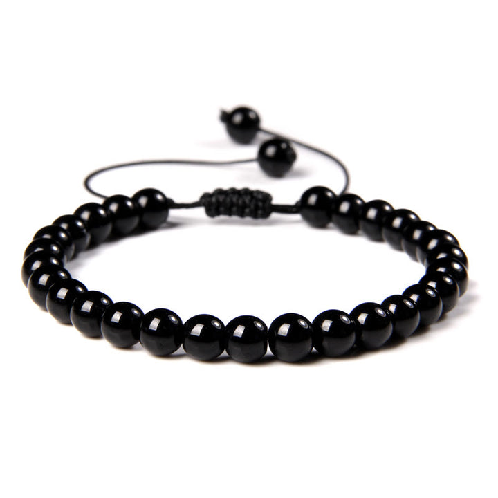 Bracelet tressé en perles de pierre naturelle de 6 mm Olivenorma