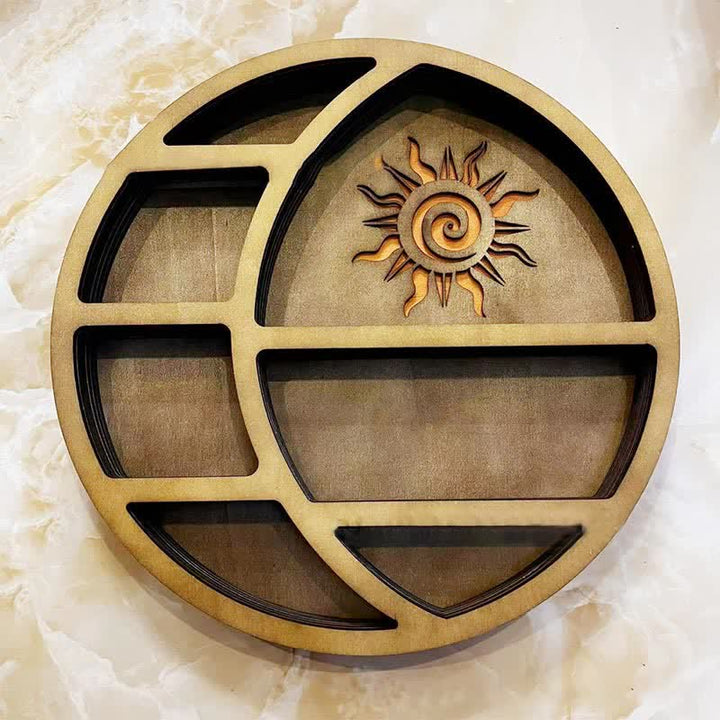 Etagère ronde en cristal en forme de croissant de lune et de soleil Olivenorma