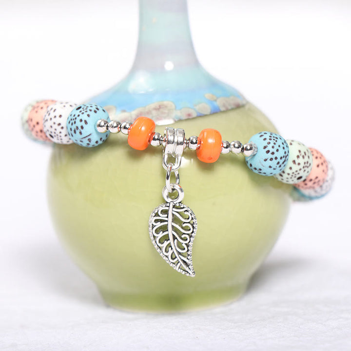 Ensemble de bracelets à breloques en forme de cœur et de feuille Olivenorma 