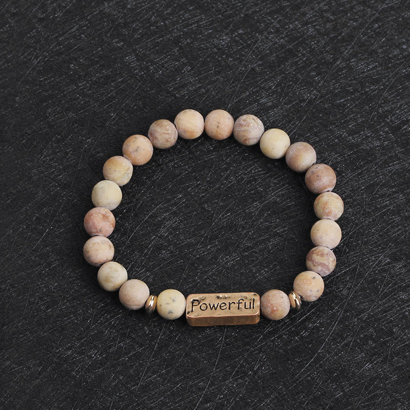 Bracelet de gravure puissant avec pierres précieuses naturelles Love Olivenorma 