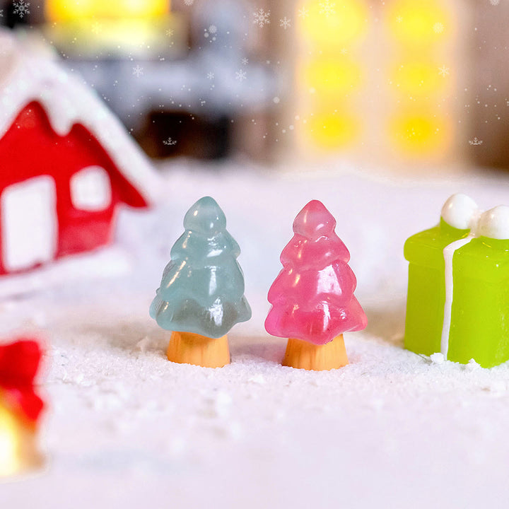 Olivenorma Lot de 5 mini sculptures en cristal pour sapin de Noël Décoration en pierres précieuses 