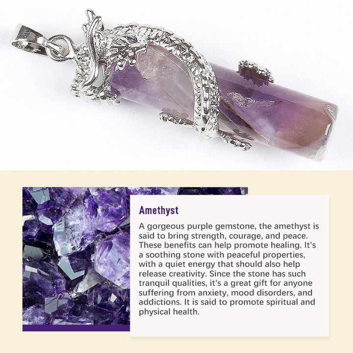 Pendentif exquis en pierre naturelle et cristal Olivenorma 