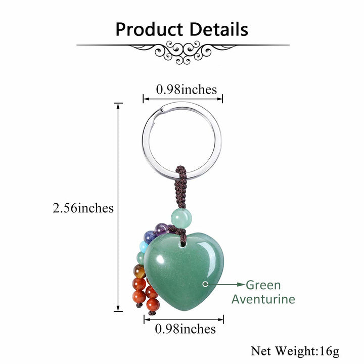 Porte-clés en forme de cœur en cristal naturel Olivenorma