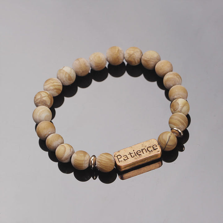 Bracelet gravé avec pierres précieuses naturelles Olivenorma Mom Patience 